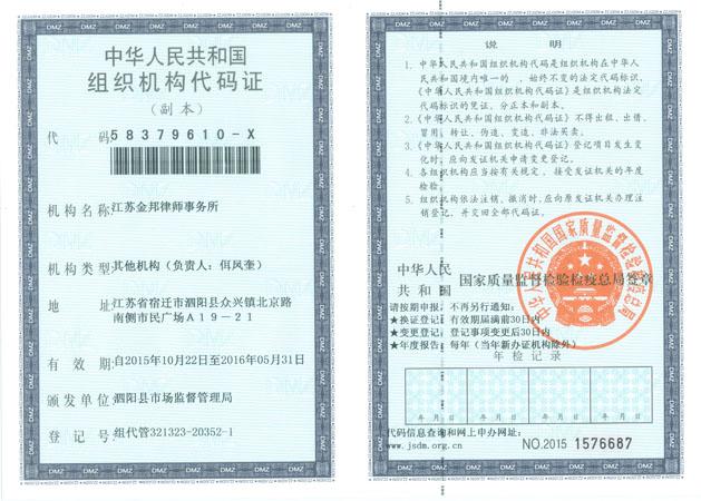 組織機構(gòu)代碼證